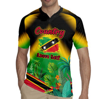 Saint Kitts and Nevis Rugby Jersey with Coat of Arms and Flag Pattern Design - Wonder Print Shop