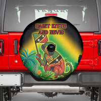 Saint Kitts and Nevis Spare Tire Cover with Coat of Arms and Flag Pattern Design - Wonder Print Shop