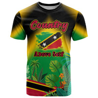 Saint Kitts and Nevis T Shirt with Coat of Arms and Flag Pattern Design - Wonder Print Shop