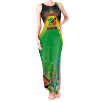 Saint Kitts and Nevis Tank Maxi Dress with Coat of Arms and Flag Pattern Design - Wonder Print Shop