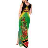 Saint Kitts and Nevis Tank Maxi Dress with Coat of Arms and Flag Pattern Design - Wonder Print Shop