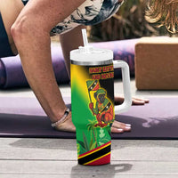 Saint Kitts and Nevis Tumbler With Handle with Coat of Arms and Flag Pattern Design - Wonder Print Shop