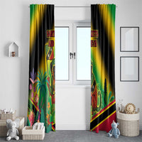 Saint Kitts and Nevis Window Curtain with Coat of Arms and Flag Pattern Design - Wonder Print Shop