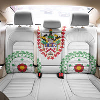 Saint Kitts and Nevis Back Car Seat Cover with Vibrant Flag Colors and Hibiscus Flower Design - Wonder Print Shop