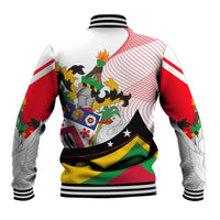 Saint Kitts and Nevis Baseball Jacket with Vibrant Flag Colors and Hibiscus Flower Design - Wonder Print Shop