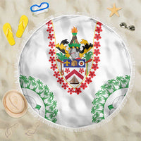 Saint Kitts and Nevis Beach Blanket with Vibrant Flag Colors and Hibiscus Flower Design - Wonder Print Shop
