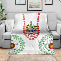 Saint Kitts and Nevis Blanket with Vibrant Flag Colors and Hibiscus Flower Design - Wonder Print Shop