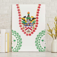 Saint Kitts and Nevis Canvas Wall Art with Vibrant Flag Colors and Hibiscus Flower Design - Wonder Print Shop