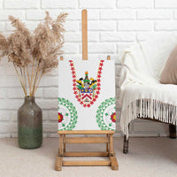 Saint Kitts and Nevis Canvas Wall Art with Vibrant Flag Colors and Hibiscus Flower Design - Wonder Print Shop