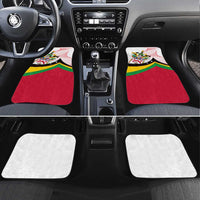 Saint Kitts and Nevis Car Mats with Vibrant Flag Colors and Hibiscus Flower Design - Wonder Print Shop