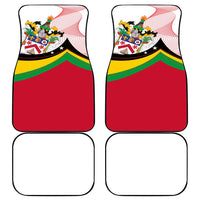 Saint Kitts and Nevis Car Mats with Vibrant Flag Colors and Hibiscus Flower Design - Wonder Print Shop