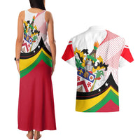 Saint Kitts and Nevis Couples Matching Tank Maxi Dress and Hawaiian Shirt with Vibrant Flag Colors and Hibiscus Flower Design - Wonder Print Shop