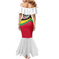 Saint Kitts and Nevis Family Matching Mermaid Dress and Hawaiian Shirt with Vibrant Flag Colors and Hibiscus Flower Design - Wonder Print Shop