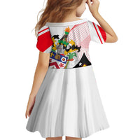 Saint Kitts and Nevis Family Matching Off Shoulder Maxi Dress and Hawaiian Shirt with Vibrant Flag Colors and Hibiscus Flower Design - Wonder Print Shop