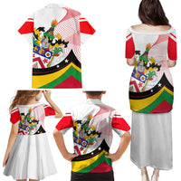 Saint Kitts and Nevis Family Matching Puletasi and Hawaiian Shirt with Vibrant Flag Colors and Hibiscus Flower Design - Wonder Print Shop