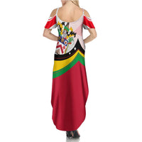 Saint Kitts and Nevis Family Matching Summer Maxi Dress and Hawaiian Shirt with Vibrant Flag Colors and Hibiscus Flower Design - Wonder Print Shop