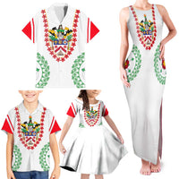 Saint Kitts and Nevis Family Matching Tank Maxi Dress and Hawaiian Shirt with Vibrant Flag Colors and Hibiscus Flower Design - Wonder Print Shop