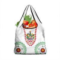 Saint Kitts and Nevis Grocery Bag with Vibrant Flag Colors and Hibiscus Flower Design - Wonder Print Shop