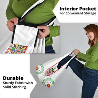 Saint Kitts and Nevis Grocery Bag with Vibrant Flag Colors and Hibiscus Flower Design - Wonder Print Shop