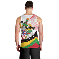 Saint Kitts and Nevis Men Tank Top with Vibrant Flag Colors and Hibiscus Flower Design - Wonder Print Shop
