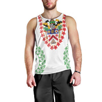 Saint Kitts and Nevis Men Tank Top with Vibrant Flag Colors and Hibiscus Flower Design - Wonder Print Shop