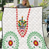 Saint Kitts and Nevis Quilt with Vibrant Flag Colors and Hibiscus Flower Design - Wonder Print Shop