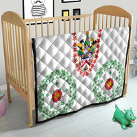 Saint Kitts and Nevis Quilt with Vibrant Flag Colors and Hibiscus Flower Design - Wonder Print Shop