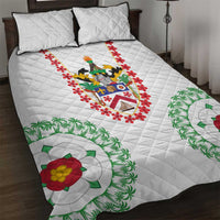 Saint Kitts and Nevis Quilt Bed Set with Vibrant Flag Colors and Hibiscus Flower Design - Wonder Print Shop