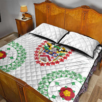 Saint Kitts and Nevis Quilt Bed Set with Vibrant Flag Colors and Hibiscus Flower Design - Wonder Print Shop
