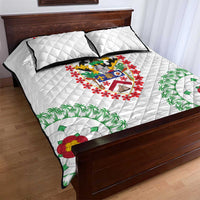Saint Kitts and Nevis Quilt Bed Set with Vibrant Flag Colors and Hibiscus Flower Design - Wonder Print Shop