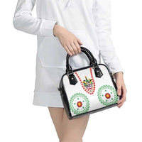 Saint Kitts and Nevis Shoulder Handbag with Vibrant Flag Colors and Hibiscus Flower Design - Wonder Print Shop