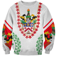 Saint Kitts and Nevis Sweatshirt with Vibrant Flag Colors and Hibiscus Flower Design - Wonder Print Shop