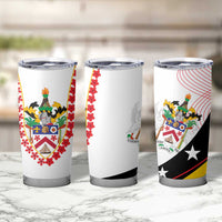 Saint Kitts and Nevis Tumbler Cup with Vibrant Flag Colors and Hibiscus Flower Design - Wonder Print Shop