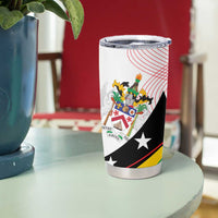Saint Kitts and Nevis Tumbler Cup with Vibrant Flag Colors and Hibiscus Flower Design - Wonder Print Shop