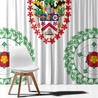 Saint Kitts and Nevis Window Curtain with Vibrant Flag Colors and Hibiscus Flower Design - Wonder Print Shop