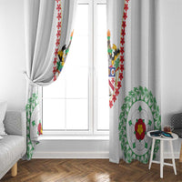 Saint Kitts and Nevis Window Curtain with Vibrant Flag Colors and Hibiscus Flower Design - Wonder Print Shop