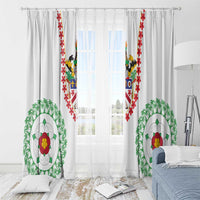 Saint Kitts and Nevis Window Curtain with Vibrant Flag Colors and Hibiscus Flower Design - Wonder Print Shop