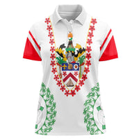 Saint Kitts and Nevis Women Polo Shirt with Vibrant Flag Colors and Hibiscus Flower Design - Wonder Print Shop