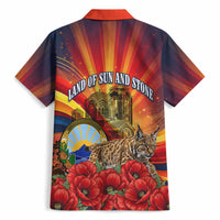 North Macedonia Independence Day Hawaiian Shirt Balkan Lynx Red Poppy Flowers Church Flag