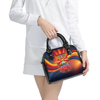 North Macedonia Independence Day Shoulder Handbag Balkan Lynx Red Poppy Flowers Church Flag
