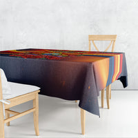 North Macedonia Independence Day Tablecloth Balkan Lynx Red Poppy Flowers Church Flag
