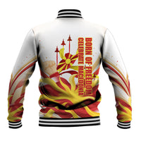 North Macedonia Independence Day Baseball Jacket Ilinden Monument Raised Fist Jets Flag