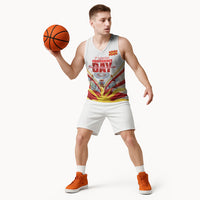 North Macedonia Independence Day Basketball Jersey Ilinden Monument Raised Fist Jets Flag