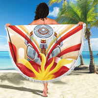 North Macedonia Independence Day Beach Blanket Ilinden Monument Raised Fist Jets Flag