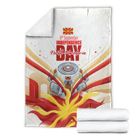 North Macedonia Independence Day Blanket Ilinden Monument Raised Fist Jets Flag