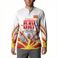 North Macedonia Independence Day Button Sweatshirt Ilinden Monument Raised Fist Jets Flag
