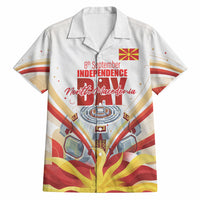 North Macedonia Independence Day Hawaiian Shirt Ilinden Monument Raised Fist Jets Flag