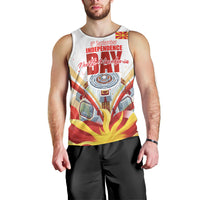 North Macedonia Independence Day Men Tank Top Ilinden Monument Raised Fist Jets Flag