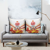 North Macedonia Independence Day Pillow Cover Ilinden Monument Raised Fist Jets Flag