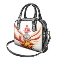North Macedonia Independence Day Shoulder Handbag Ilinden Monument Raised Fist Jets Flag